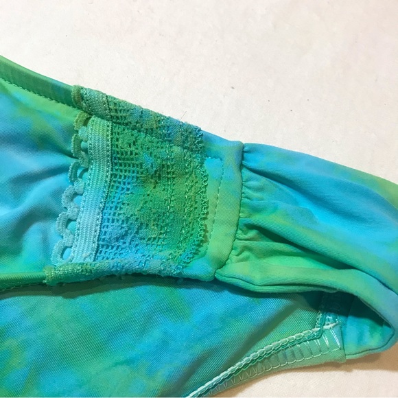 Lucky Brand Y2K Blue Green Bikini Swimsuit Swim Wear Summer Medium Bottoms M GUC - Picture 4 of 10